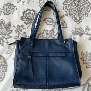 The Sak Blue Leather Shoulder Bag